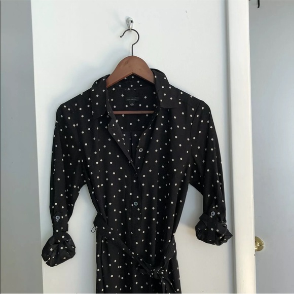 Ann Taylor polka dot shirt dress black and white - Picture 10 of 12